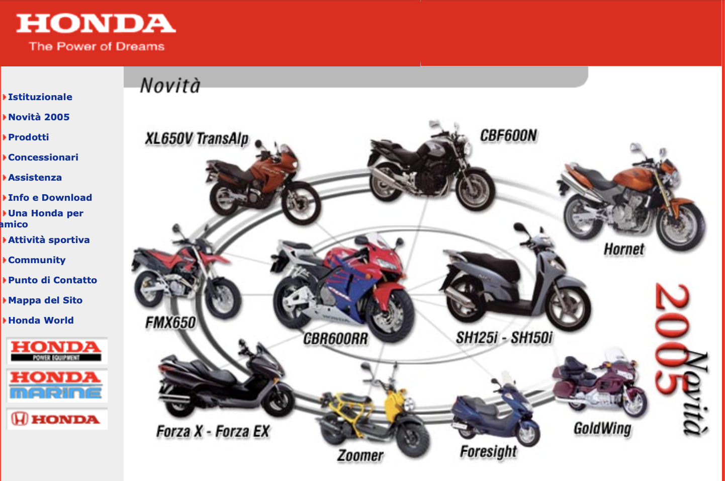 Catalogo modelli Honda